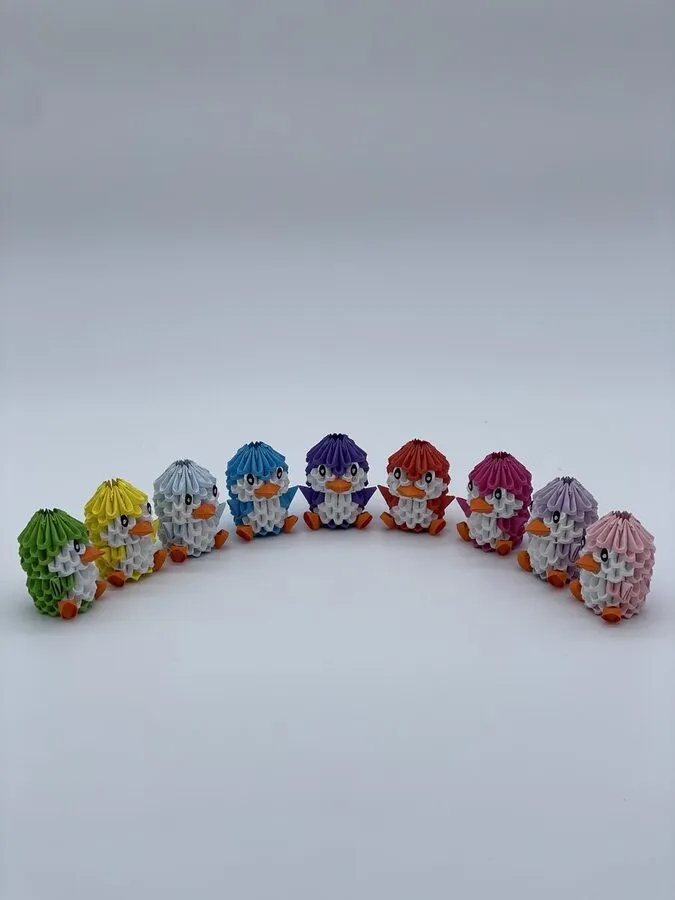 Mini canards origami dans 9 couleurs — idéal marque-places de mariage